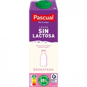 PASCUAL Leche desnatada Sin lactosa envase 1 L